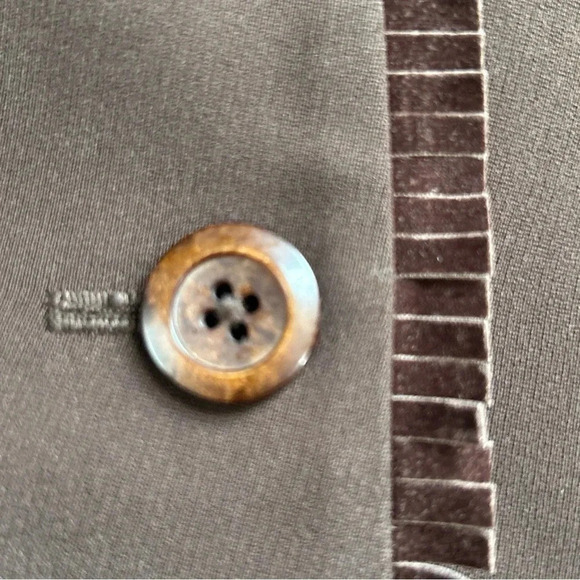 Women’s Size 4 Brown Blazer 3 Button‎ Ruffle Pockets Lined Career Classic Office - Picture 5 of 14